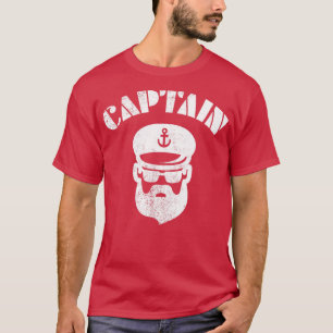 Boat Ship Yacht Captain Beard Vintage Boating Sail T-Shirt