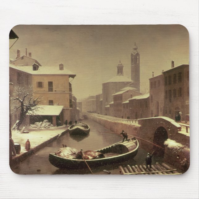 Boat under the Snow Mouse Pad (Front)