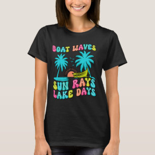 Boat Waves Sun Rays Lake Days, Funny Summer Beach T-Shirt