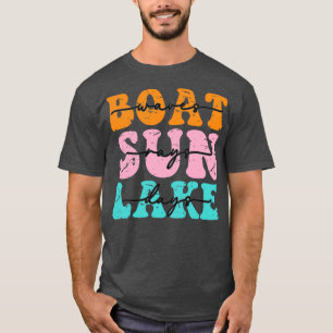 Boat Waves Sun Rays Lake Days T-Shirt