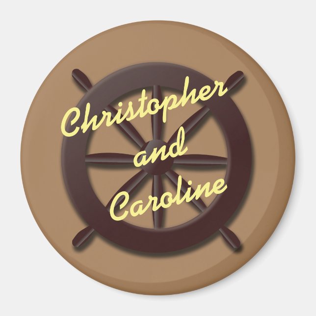 Boat Wheel Stateroom Door Marker Magnet (Front)