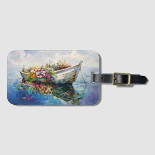 Boat with Colourful Wildflowers Luggage Tag