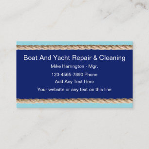 Boat Yacht Repair & Cleaning Business Cards