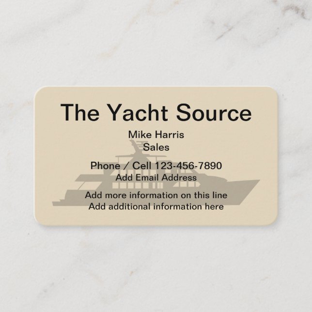 Boat Yacht Theme Business Cards (Front)