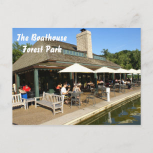 Boathouse in Forest Park Postcard