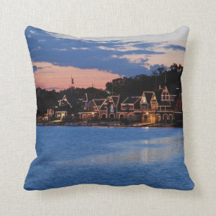 Boathouse Row dusk Throw Pillow