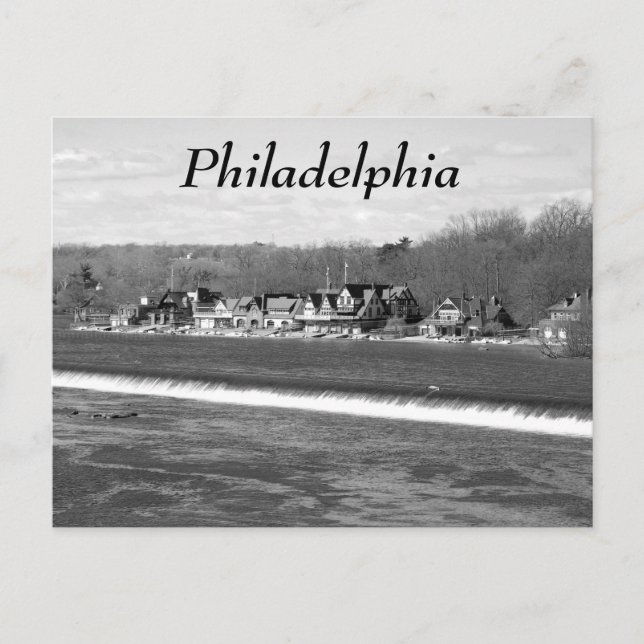 Boathouse Row winter b/w Postcard (Front)
