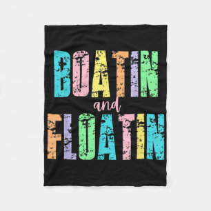 Boatin And Floatin Summer Lake Floating River Boat Fleece Blanket