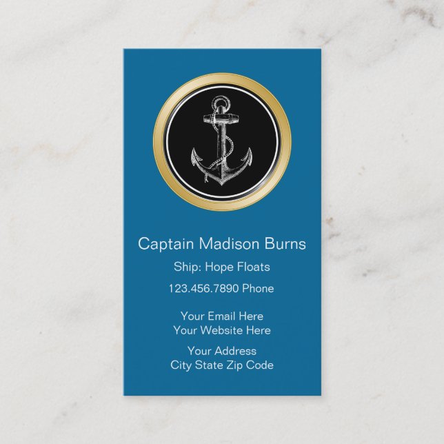 Boating Business Cards Vertical (Front)