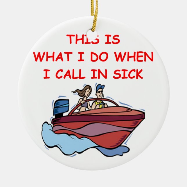 boating ceramic ornament (Front)