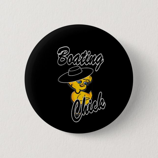 Boating Chick #4 2 Inch Round Button (Front)