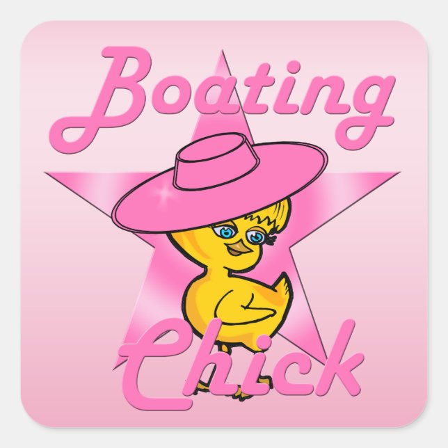 Boating Chick #8 Square Sticker (Front)