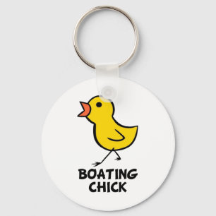Boating Chick Keychain