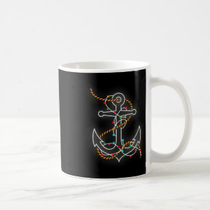 Boating Christmas Lights Anchor Santa Sailing Boat Coffee Mug