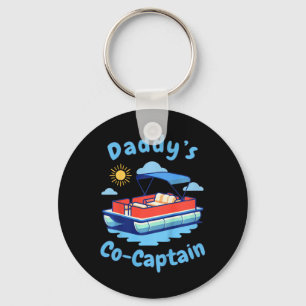 Boating Daddy's Co-captain Pontoon Boat Kid Father Keychain
