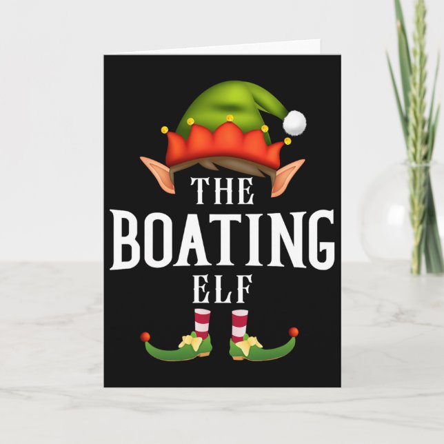 Boating Elf Group Funny Christmas Pajama Party  Card (Front)