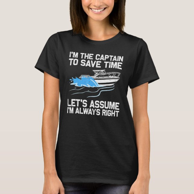 Boating For Men Women Boat Captain Boater Pontoon  T-Shirt (Front)