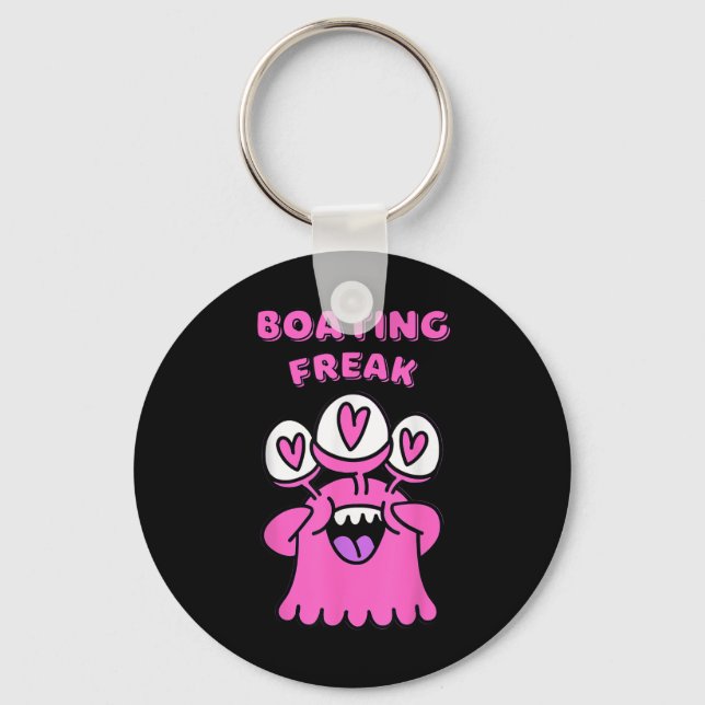 Boating Freak Nautical Sailing Enthusiast Adventur Keychain (Front)