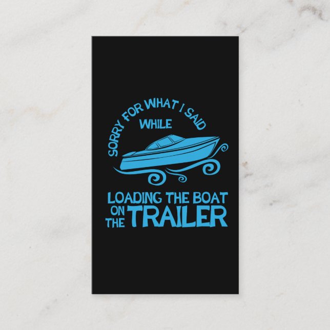 Boating Gift Loading the Boat on the Trailer Business Card (Front)