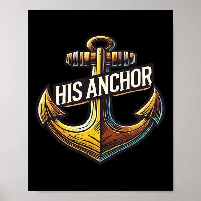 Boating Husband His Anchor Women Matching Couple  Poster (Front)