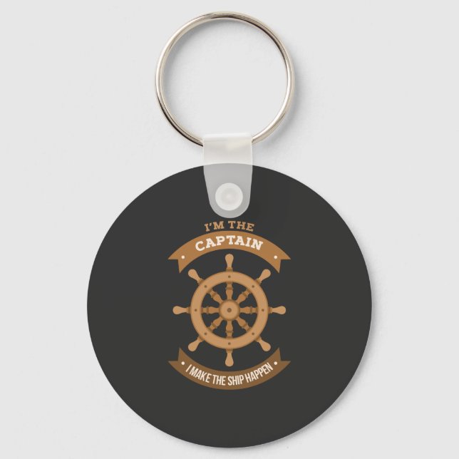 Boating - I'm The Captain Keychain (Front)