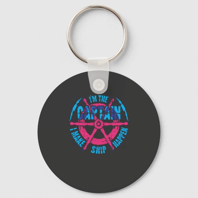 Boating - I'm The Captain Keychain (Front)
