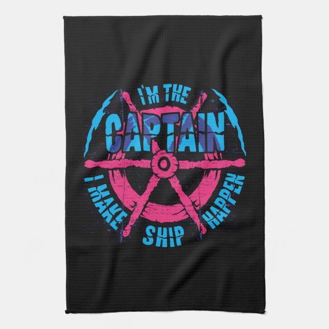 Boating - I'm The Captain Kitchen Towel (Vertical)