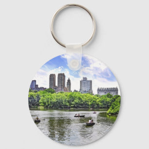 Boating in Central Park Keychain