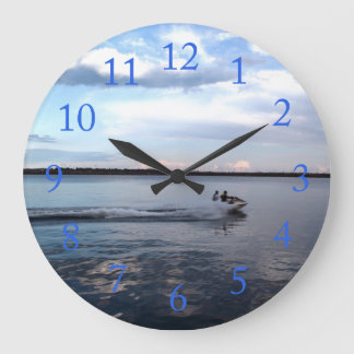 Boating in the Kingston lake, Ontario. Large Clock