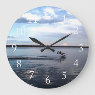 Boating in the Kingston lake, Ontario. Large Clock