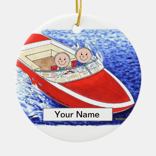 Boating - Male & Male Ceramic Ornament (Front)