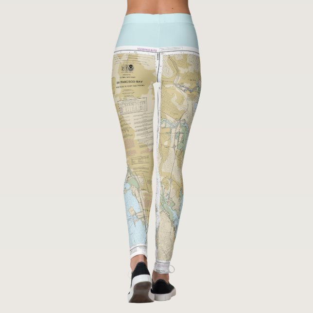Boating Nautical Chart of San Francisco Bay Leggings (Back)