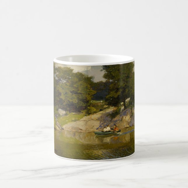 Boating on a Lake in Central Park (E.H. Potthast) Coffee Mug (Center)