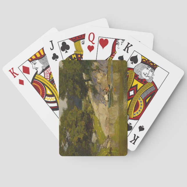Boating on a Lake in Central Park (E.H. Potthast) Playing Cards (Back)