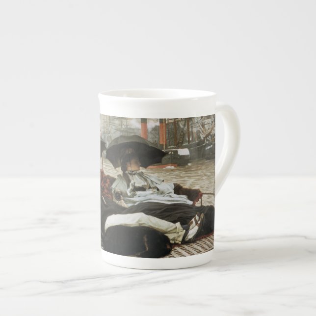 Boating on the Harbour Bone China Mug (Front Right)