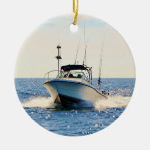 Boating on the Lake Ceramic Ornament