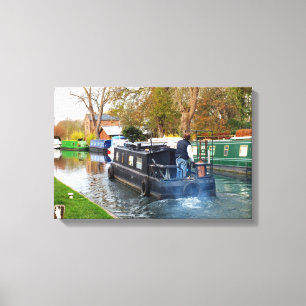 Boating on the Newbury canal Canvas Print