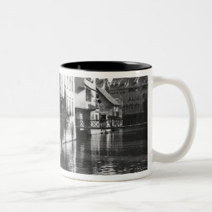 Boating on the river Gera at Erfurt Two-Tone Coffee Mug