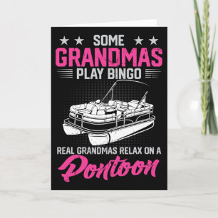 Boating Party Funny Grandmas Relax On A Pontoon Bo Card