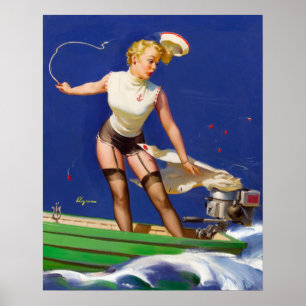 Boating Pin Up Poster
