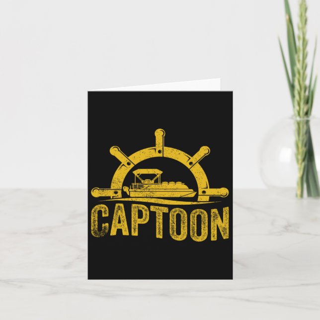 Boating Pontoon Boat Captoon Pontoon Captain  Card (Front)