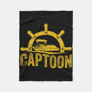 Boating Pontoon Boat Captoon Pontoon Captain Fleece Blanket