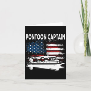 Boating Pontoon Captain 4th Of July Pontoon Boat Card