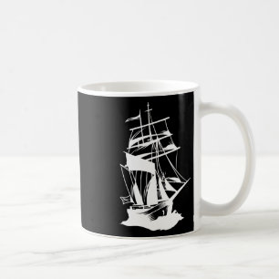Boating Sailing Line Drawing Ocean Sea Yacht Sailo Coffee Mug