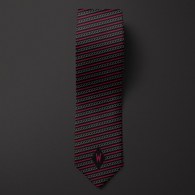 Boating Sailing Nautical Rope Striped Tie (Creator Uploaded)
