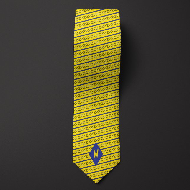 Boating Sailing Nautical Rope Striped Tie (Creator Uploaded)