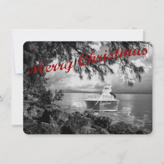 Boating Santa Claus Christmas Card