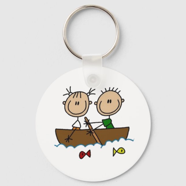 Boating Stick Figures Keychain (Front)