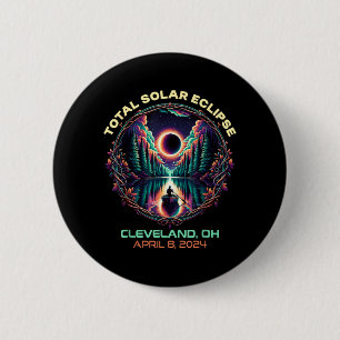 Boating Total Solar Eclipse Cleveland Ohio 2 Inch Round Button