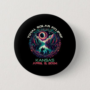 Boating Total Solar Eclipse Kansas KS 1 2 Inch Round Button